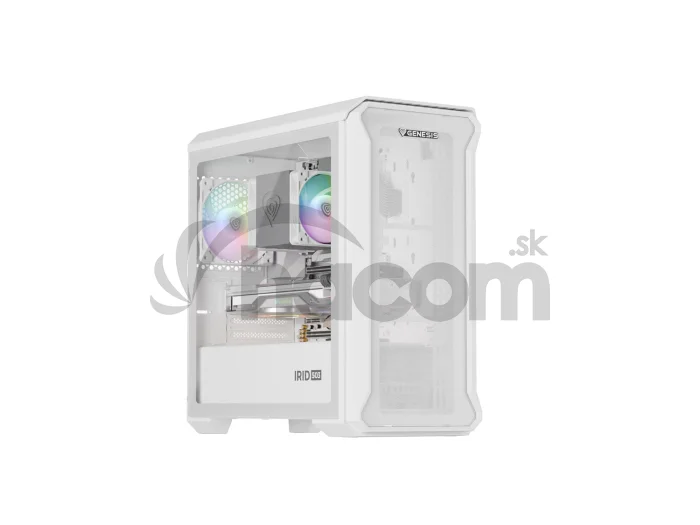 Počítačová skriňa Genesis IRID 503 ARGB LITE/Mini Tower/Transpar./Biela