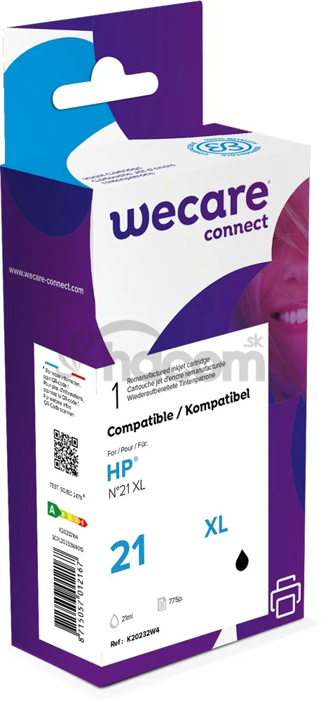 WECARE ARMOR ink kompatibilný s HP DJ 3940, C9351AE, 21ml, čierna/black