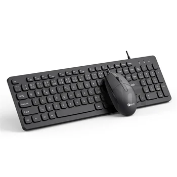 Klávesnice C-TECH KBM-105, drátový combo set s myší, USB, CZ/SK