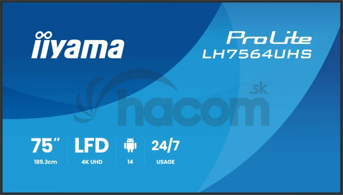 75" iiyama LH7564UHS-B1AG:VA, 4K UHD,Android,24/7