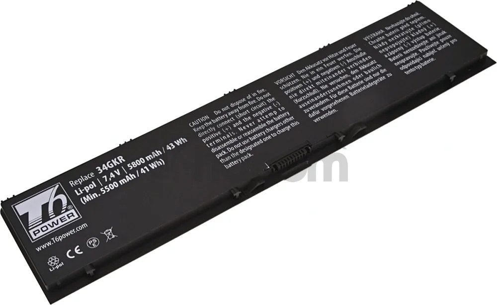 Batéria T6 Power pre Dell Latitude E7440, Latitude E7450, 5800mAh, 43Wh, 4cell, Li-pol