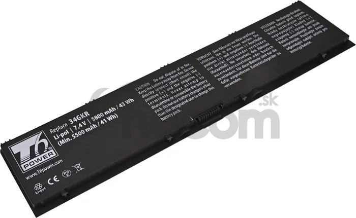 Batéria T6 Power pre Dell Latitude E7440, Latitude E7450, 5800mAh, 43Wh, 4cell, Li-pol