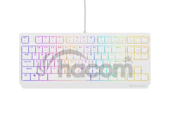 Genesis herná klávesnica THOR 230/TKL/RGB/Outemu Brown/Drôtová USB/US layout/Biela