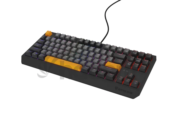 Genesis herná klávesnica THOR 230/TKL/RGB/Outemu Red/Drôtová USB/US layout/Anchor Negative Šedá