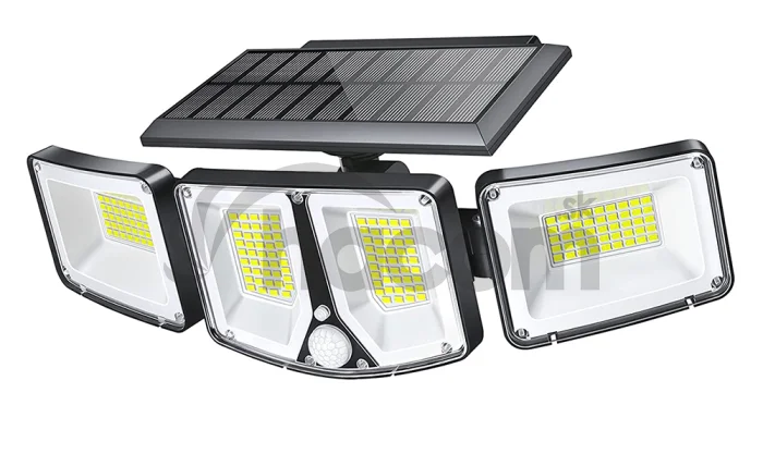 Vonkajšie solárne LED svetlo s pohybovým senzorom VIKING S180/1200lm/2200mAh/3 režimy/IP65