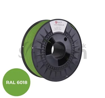 Tlačová struna (filament) C-TECH PREMIUM LINE, PETG, zelenožltá, RAL6018, 1,75mm, 1kg