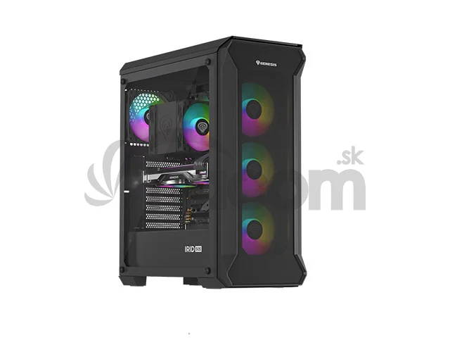 Počítačová skriňa Genesis IRID 505 ARGB V2/Midi Tower/Transpar./Čierna