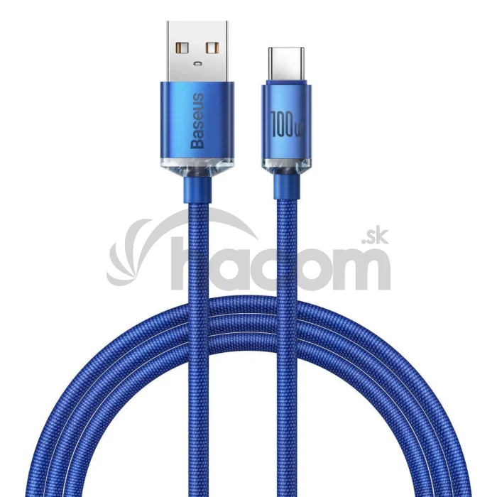 Baseus CAJY000403 Crystal Shine Series Dátový Kábel USB - USB-C 100W 1,2m Blue