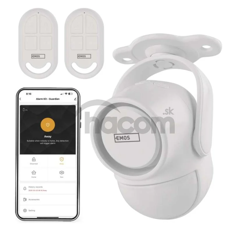 GoSmart alarm IP‑126L GUARDIAN s pohybovým senzorom, 6× dverový/okený senzor, WiFi