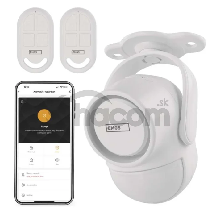 GoSmart alarm IP‑126L GUARDIAN s pohybovým senzorom, 6× dverový/okený senzor, WiFi