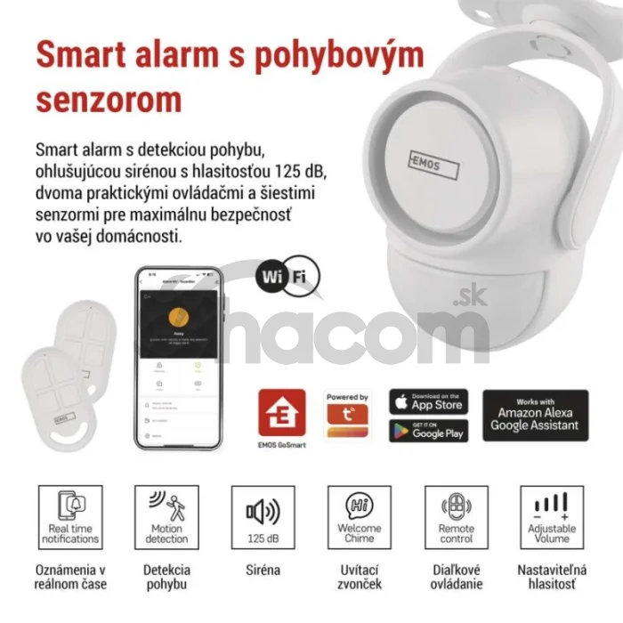 GoSmart alarm IP‑126L GUARDIAN s pohybovým senzorom, 6× dverový/okený senzor, WiFi