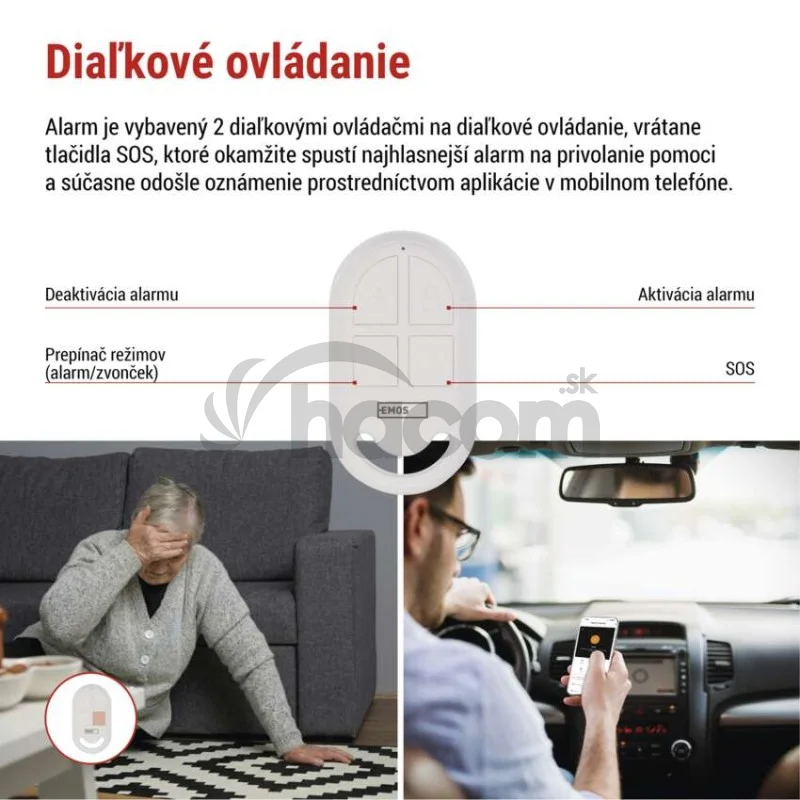 GoSmart alarm IP‑126L GUARDIAN s pohybovým senzorom, 6× dverový/okený senzor, WiFi