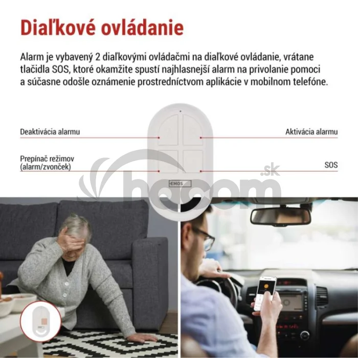 GoSmart alarm IP‑126L GUARDIAN s pohybovým senzorom, 6× dverový/okený senzor, WiFi
