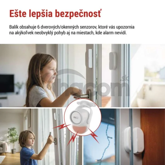 GoSmart alarm IP‑126L GUARDIAN s pohybovým senzorom, 6× dverový/okený senzor, WiFi