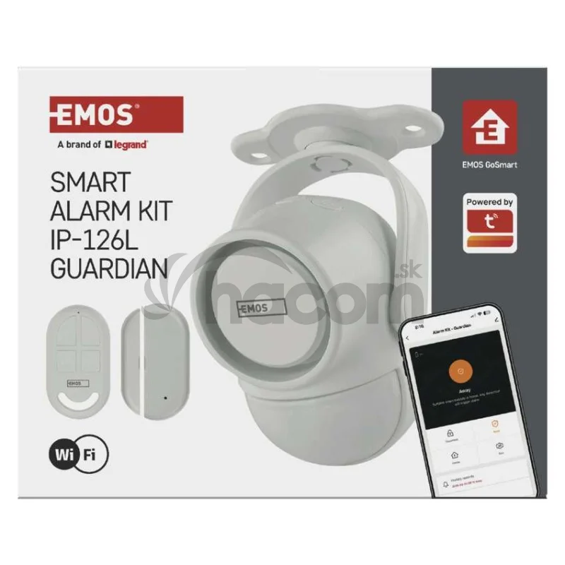 GoSmart alarm IP‑126L GUARDIAN s pohybovým senzorom, 6× dverový/okený senzor, WiFi
