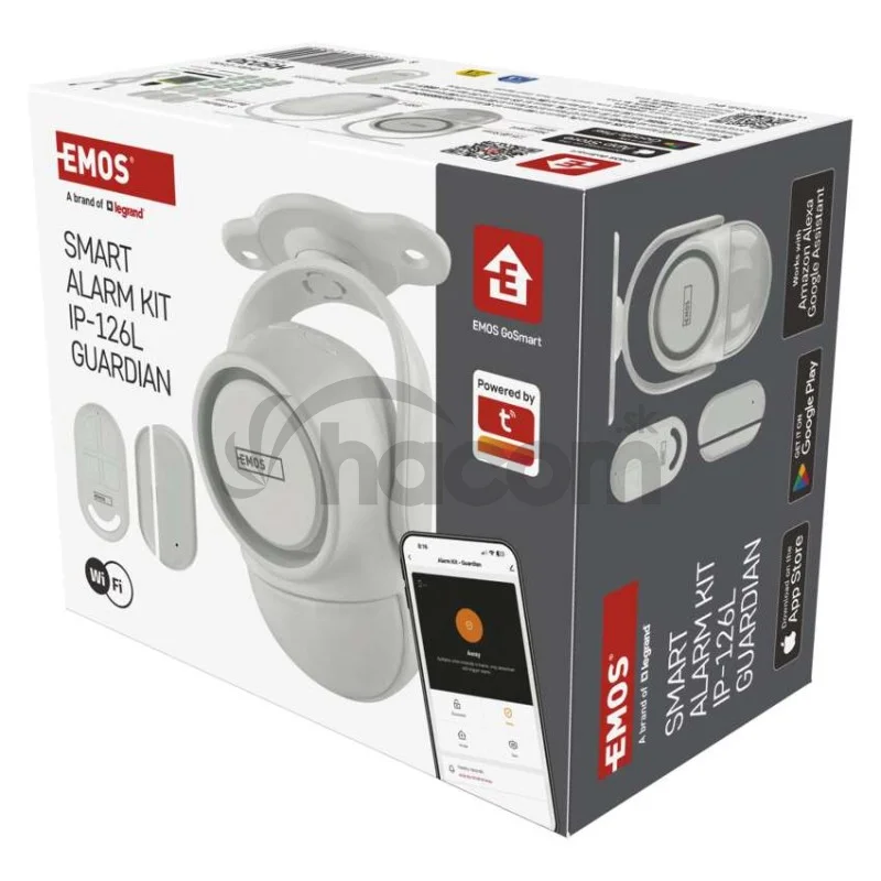 GoSmart alarm IP‑126L GUARDIAN s pohybovým senzorom, 6× dverový/okený senzor, WiFi
