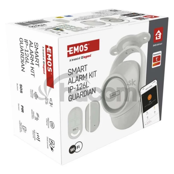 GoSmart alarm IP‑126L GUARDIAN s pohybovým senzorom, 6× dverový/okený senzor, WiFi