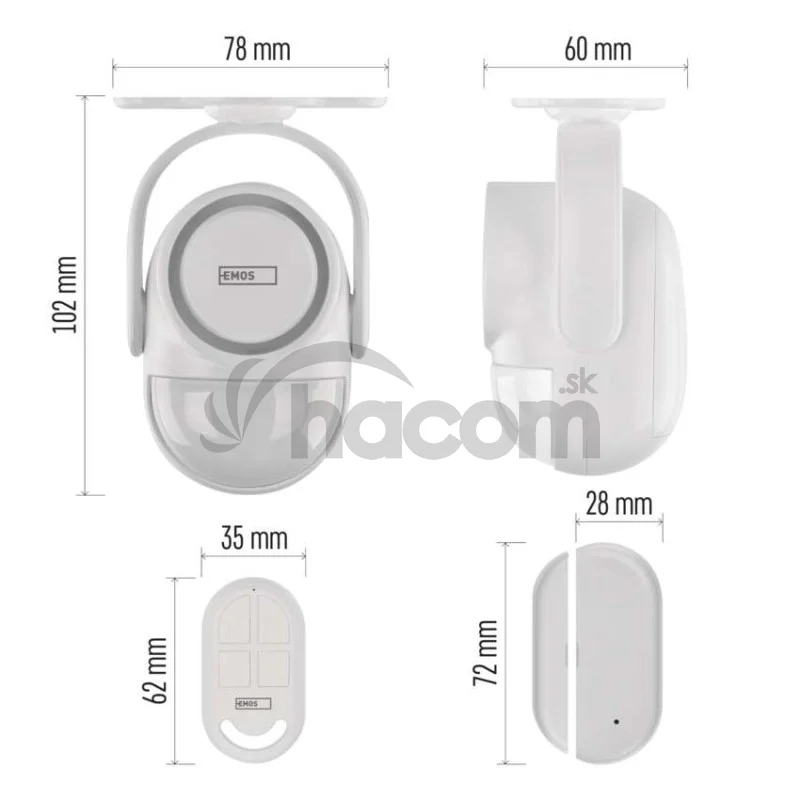 GoSmart alarm IP‑126L GUARDIAN s pohybovým senzorom, 6× dverový/okený senzor, WiFi