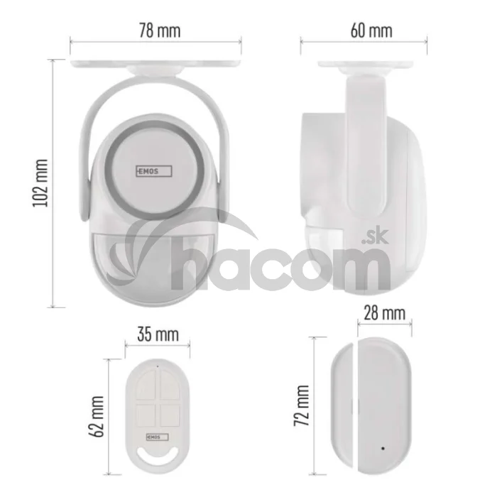 GoSmart alarm IP‑126L GUARDIAN s pohybovým senzorom, 6× dverový/okený senzor, WiFi