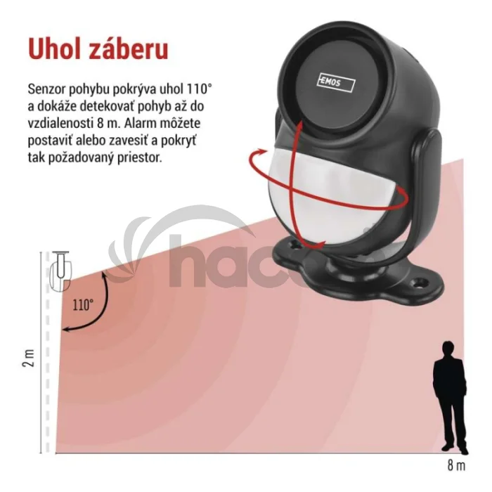 Alarm s pohybovým senzorom EM‑125L PROTECTOR