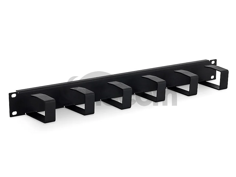 19" vyväzovací panel 1U 6x háčik 70x40mm šedý kov