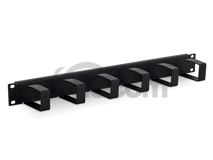 19" vyväzovací panel 1U 6x háčik 70x40mm šedý kov