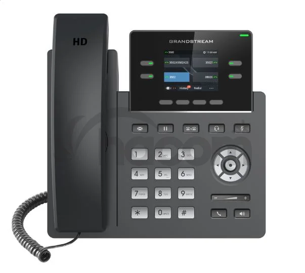 Grandstream GRP2612, 2.4" TFT bar. displej, 2 SIP účty, 4 prog. hr., 16 BLF hr., dual port 10/100 Mb