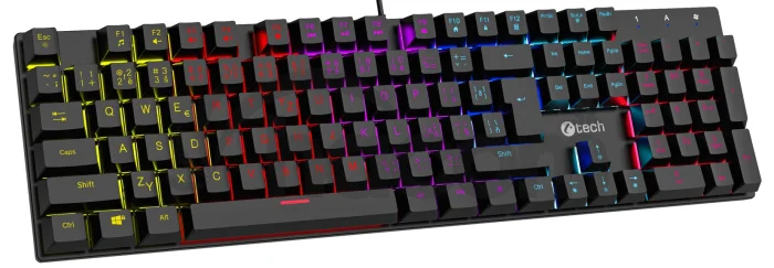 C-TECH Morpheus RGB/Drôtová USB/ CZ- SK layout/Čierna