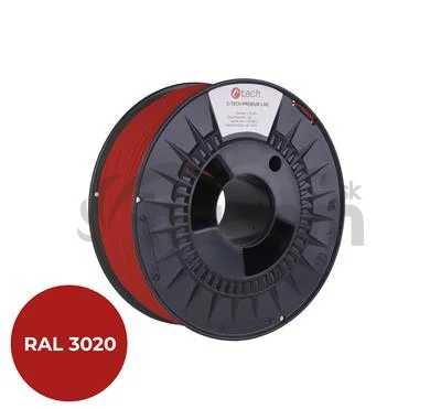 Tlačová struna (filament) C-TECH PREMIUM LINE, PETG, dopravná červená, RAL3020, 1,75mm, 1kg