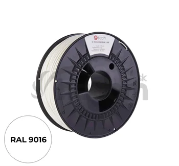Filament C-TECH PREMIUM LINE, TPU 90A, flexibilný, dopravná biela, RAL9003, 1,75mm, 1kg