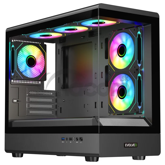 EVOLVEO Ursus, mATX/6x ARGB 120/sklo čelo + bok