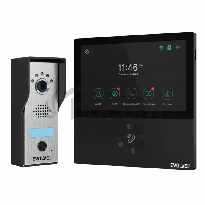 EVOLVEO DoorPhone AHD7, Sada domáceho WiFi videotelefónu s ovládaním brány alebo dverí, čierny monitor