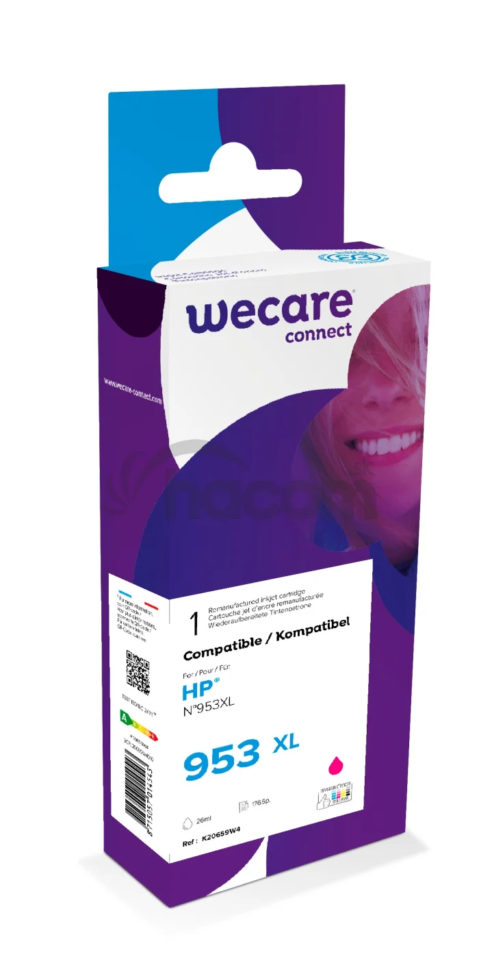 WECARE ARMOR ink kompatibilný s HP F6U17AE, červená/magenta