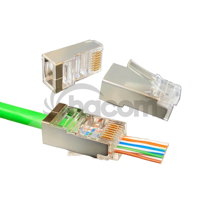W-Star Konektor FTP RJ45EZ Cat5e 100ks pozlátený 5SLD pass through FRJ45EZC5S