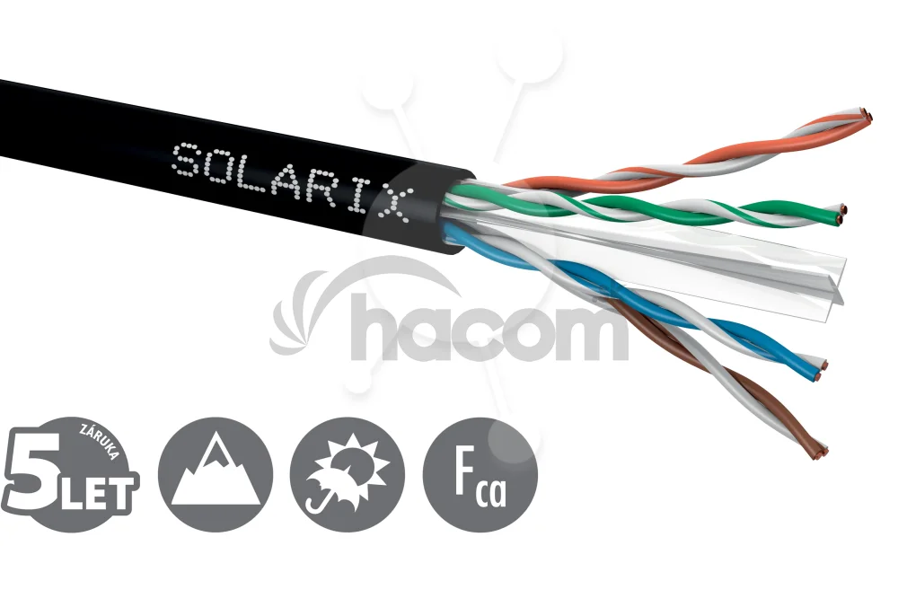 Inštalačný kábel Solarix CAT6 UTP PE Fca vonkajší 500m/cievka SXKD-6-UTP-PE