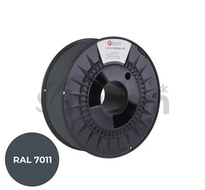 Tlačová struna (filament) C-TECH PREMIUM LINE, PLA, oceľová šedá, RAL7011, 1,75mm, 1kg