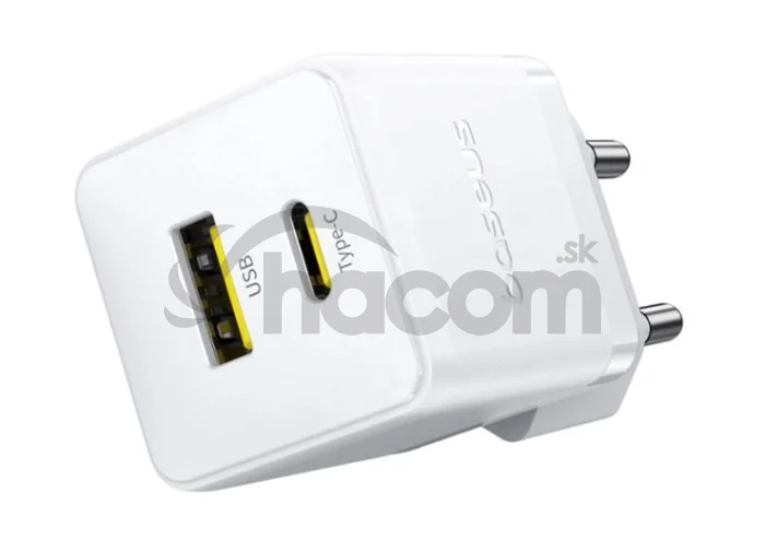 Baseus Rýchlonabíjačka do siete Palm 30W 1xUSB-A 1xUSB-C PD QC 3.0 biela