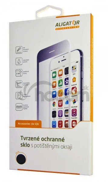 Ochranné tvrdené sklo ALIGATOR PRINT čierna, Xiaomi Redmi Note7, celoplošné lepenie