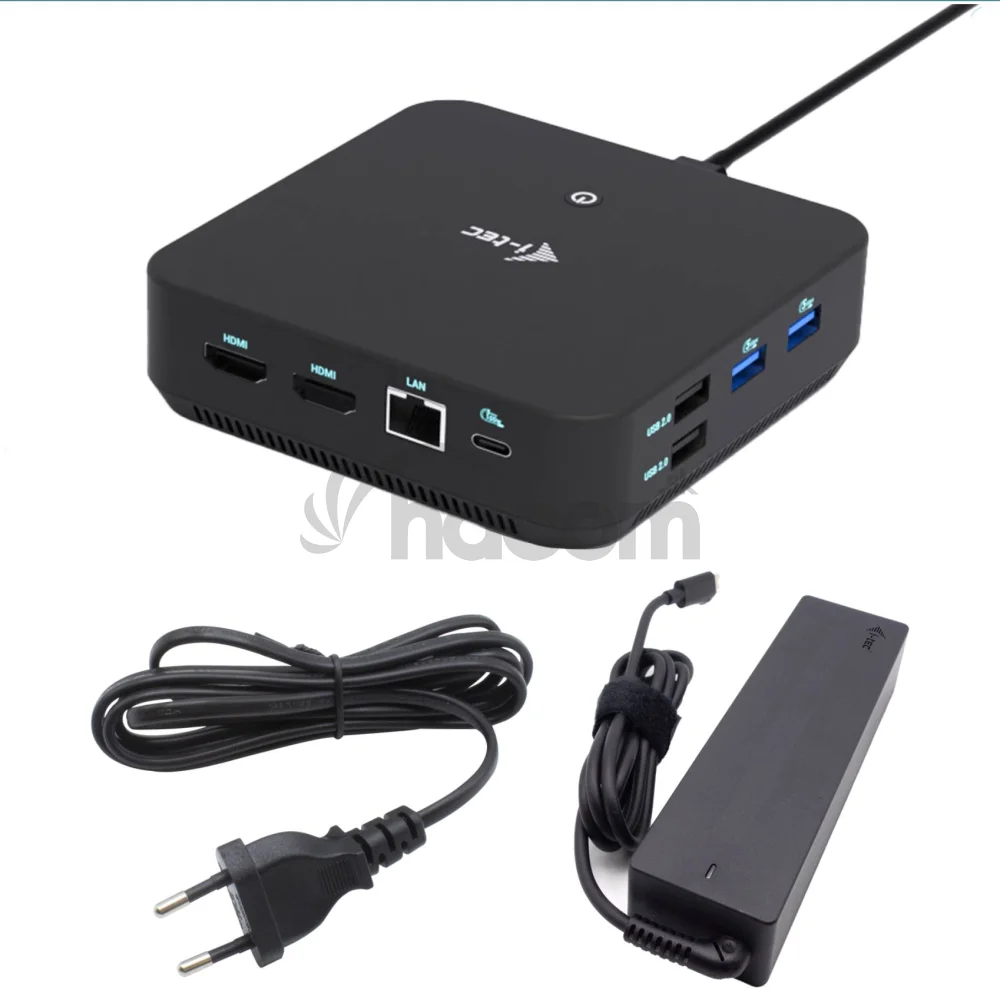 i-tec USB-C DP Dual HDMI Docking Station, Power Delivery 100W + i-tec Universal Charger 100W
