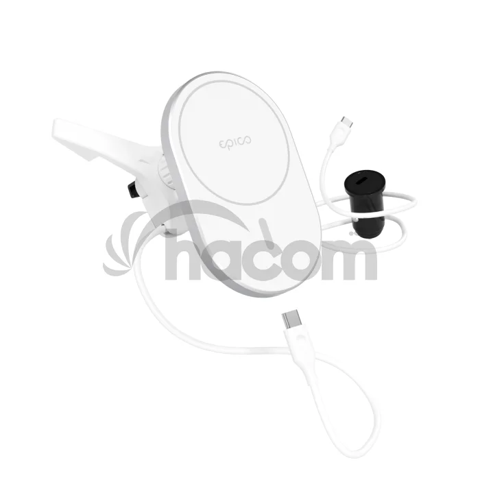 Epico Ellipse MagSafe Car Charger - strieborná