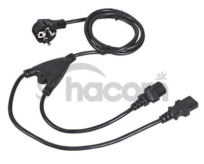 Kábel C-TECH sieťový 1,8m 220/230V napájací, rozdvojka Y, VDE