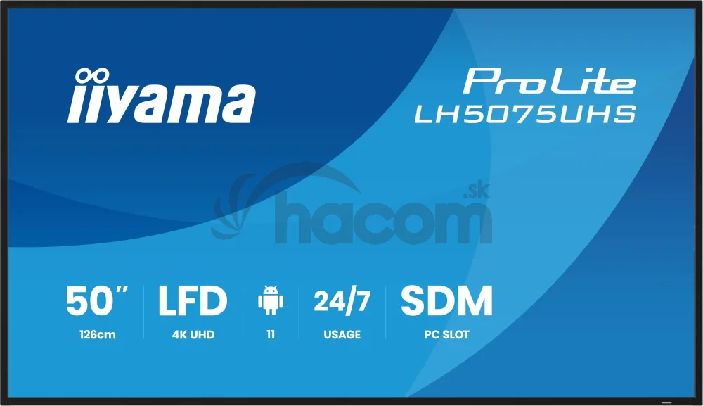 50" iiyama LH5075UHS-B2AG:VA,4K UHD,Android,24/7