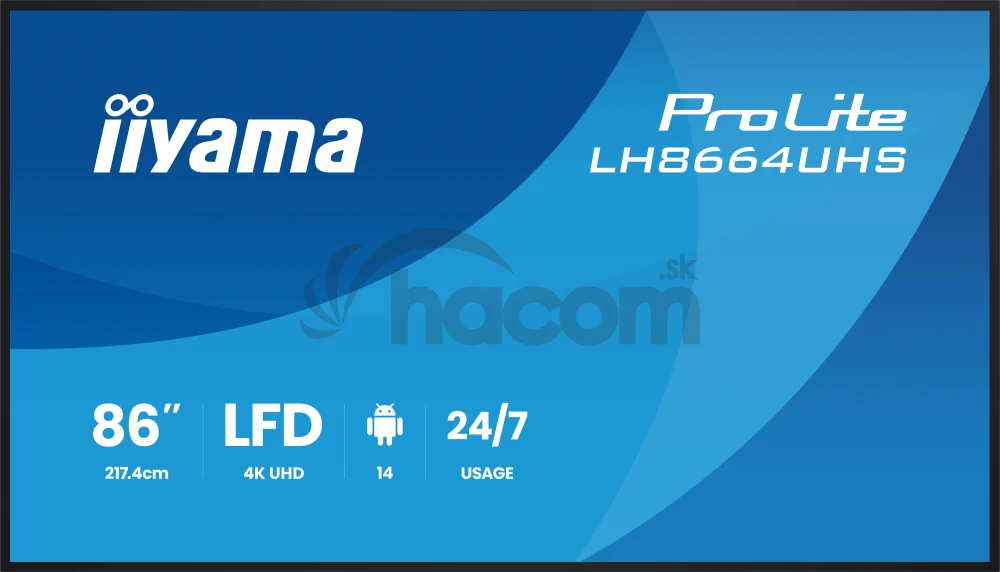 86" iiyama LH8664UHS-B3AG: IPS, 4K, ANDR 14,24/7