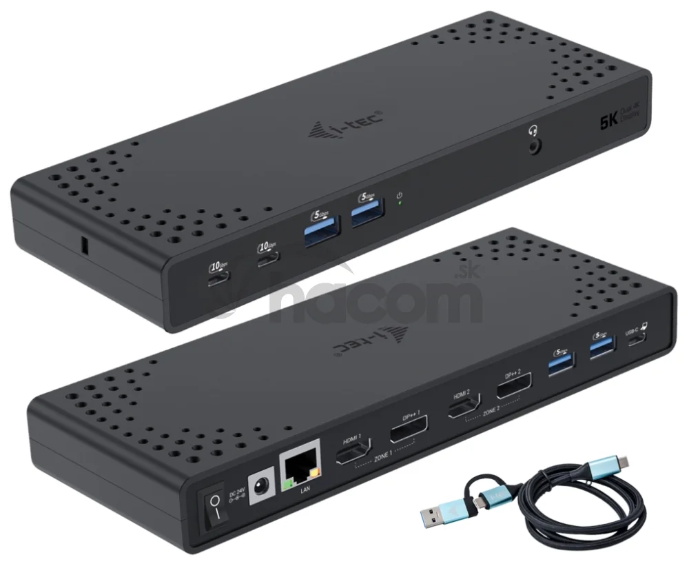 i-tec USB 3.0 / USB-C / Thunderbolt Dual Display Docking Station, PD 100W