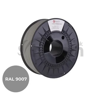 Tlačová struna (filament) C-TECH PREMIUM LINE, PLA, šedý hliník, RAL9007, 1,75 mm, 1kg