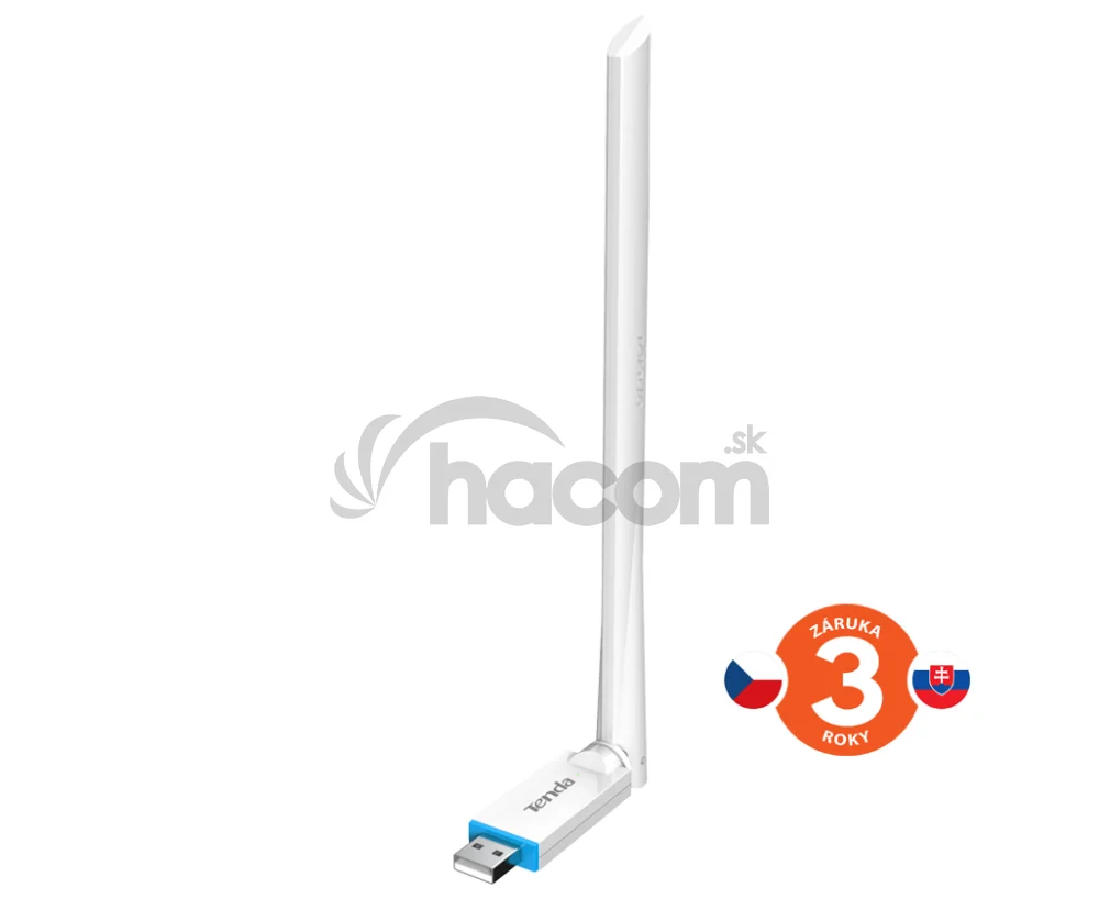 Tenda U2v5 AX300 WiFi 6 USB adaptér, 286 Mb/s, 802.11ax/b/g/n, 6 dBi, Soft AP, Win 7/10/11, Linux