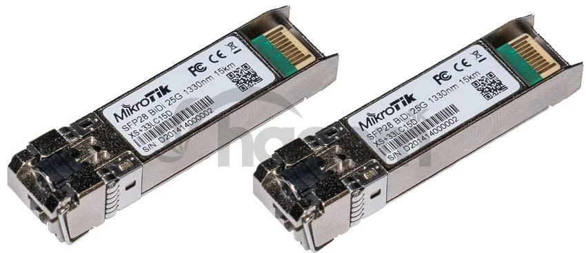 MikRotik XS+2733LC15D, SM, 15km, 1/10/25G, 1270nm + 1330nm, pár modulov