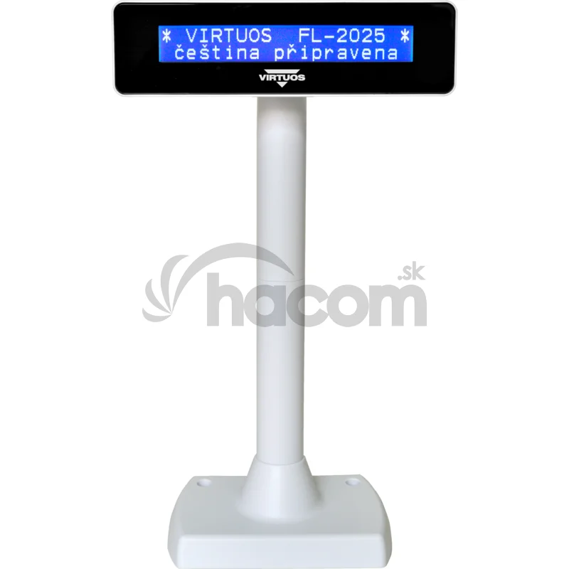 LCD zákaznícky displej Virtuos FL-2025MB 2x20, USB biely