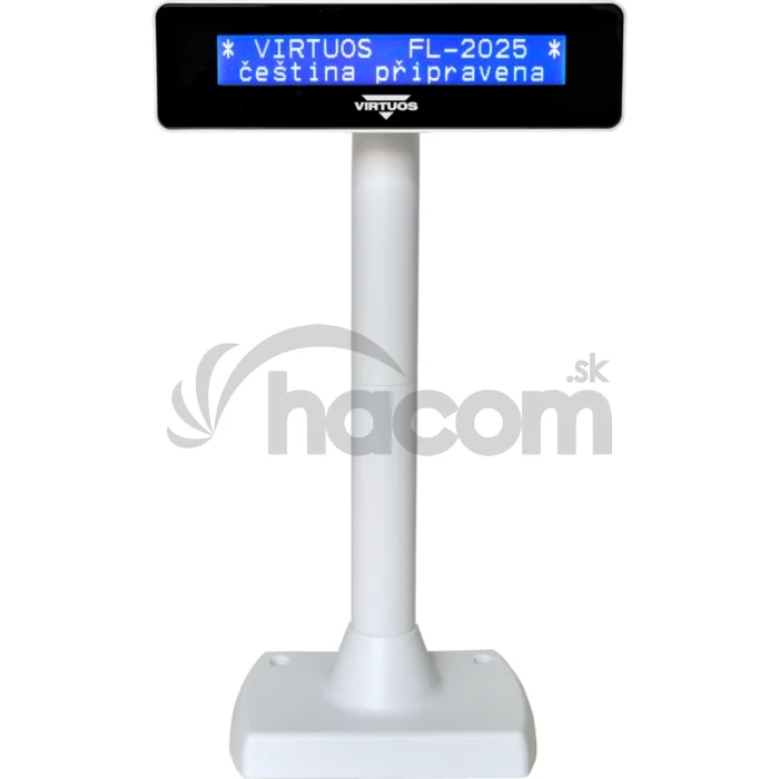 LCD zákaznícky displej Virtuos FL-2025MB 2x20, USB biely