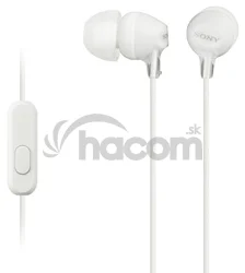 SONY slúchadlá MDR-EX15AP, handsfree, biele